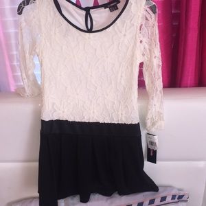 Brand New!!Black and white lace dress